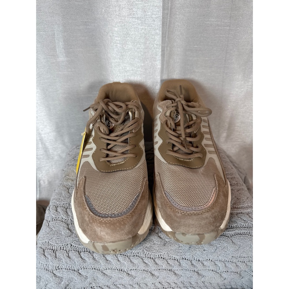 RAYDLINX Mens Fashion Sneakers Tan‎ Suede Mesh Lace Up work Shoes Size 46/ US 12